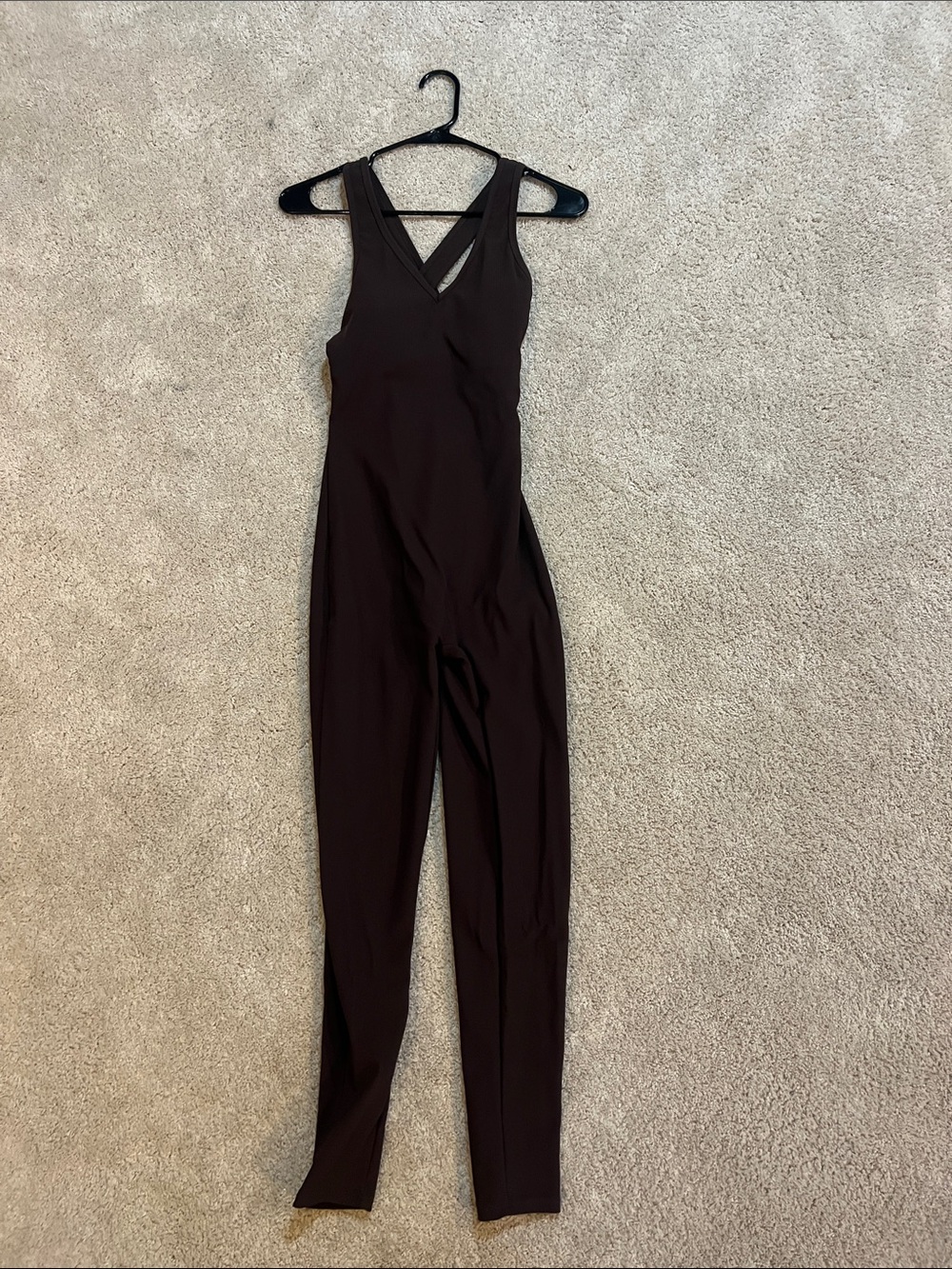 Kyodan Dark Brown V-Neck Fitted Jumpsuit